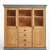 Wohnen Highboards<Landhaus Highboard mit Glas aus Kiefer - Eshelas
