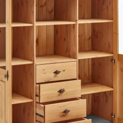 Wohnen Highboards<Landhaus Highboard mit Glas aus Kiefer - Eshelas