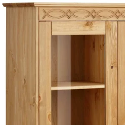 Wohnen Highboards|Vitrinen<Landhaus Highboard Vitrine aus Kiefer - Goro