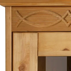 Wohnen Highboards|Vitrinen<Landhaus Highboard Vitrine aus Kiefer - Goro
