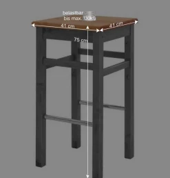 Wohnen Sitzgruppe<Landhaus Hochtisch und Barhocker Set - Ziamora (dreiteilig)