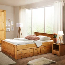 Wohnen Betten<Landhaus Holzbett & Nachttische - Imressa (dreiteilig)