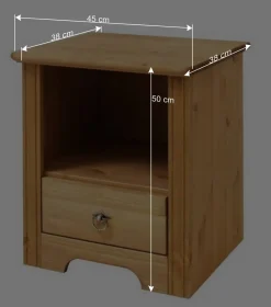Wohnen Betten<Landhaus Holzbett & Nachttische - Imressa (dreiteilig)