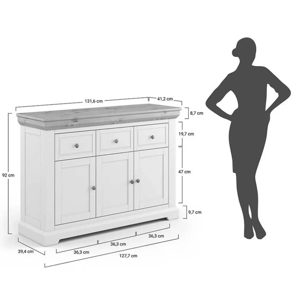 Wohnen Sideboards<Landhaus Kombikommode aus Kiefernholz - Zalya
