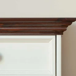 Wohnen Sideboards<Landhaus Kombikommode in Weiß und Nussbaum - Manipur