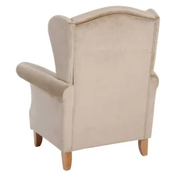 Wohnen Sessel<Landhaus Ohrensessel in Beige und Buche - Passe