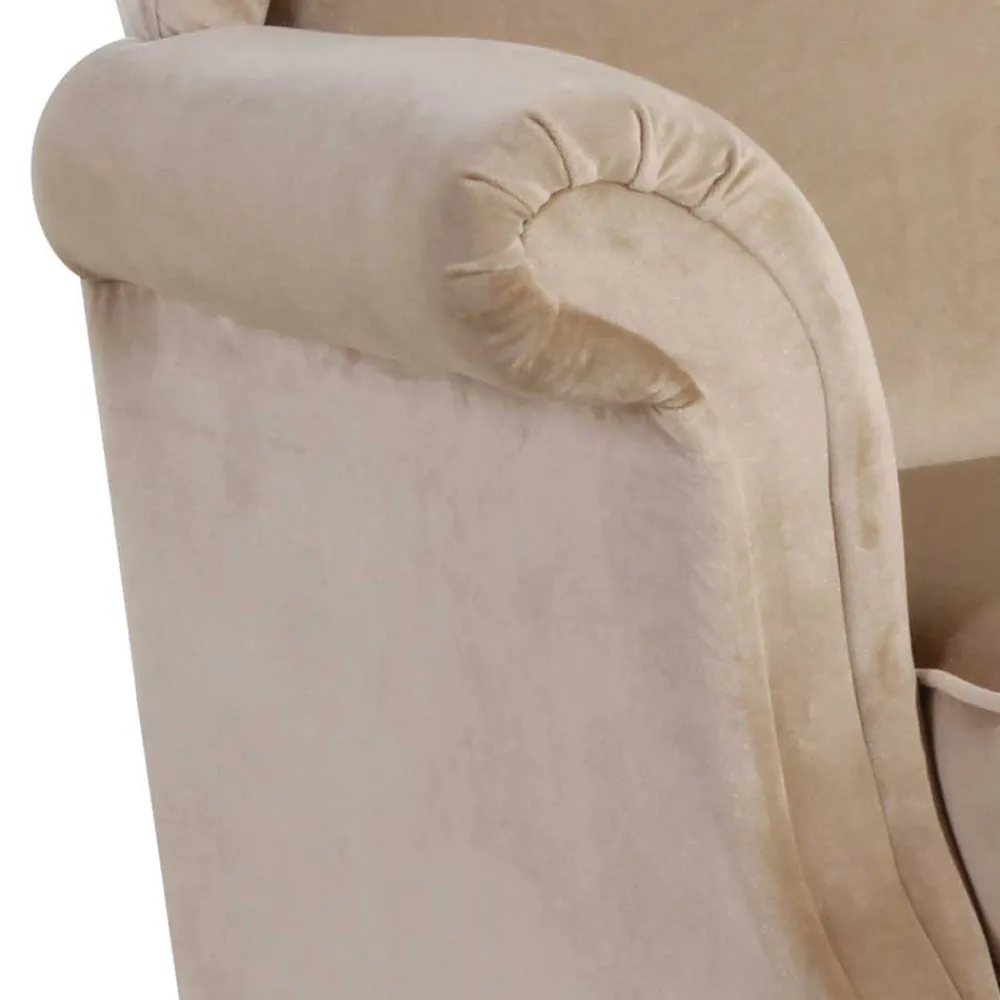 Wohnen Sessel<Landhaus Ohrensessel in Beige und Buche - Passe