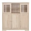 Wohnen Highboards<Landhaus Optik Highboard mit 2 Glastüren - Rienva