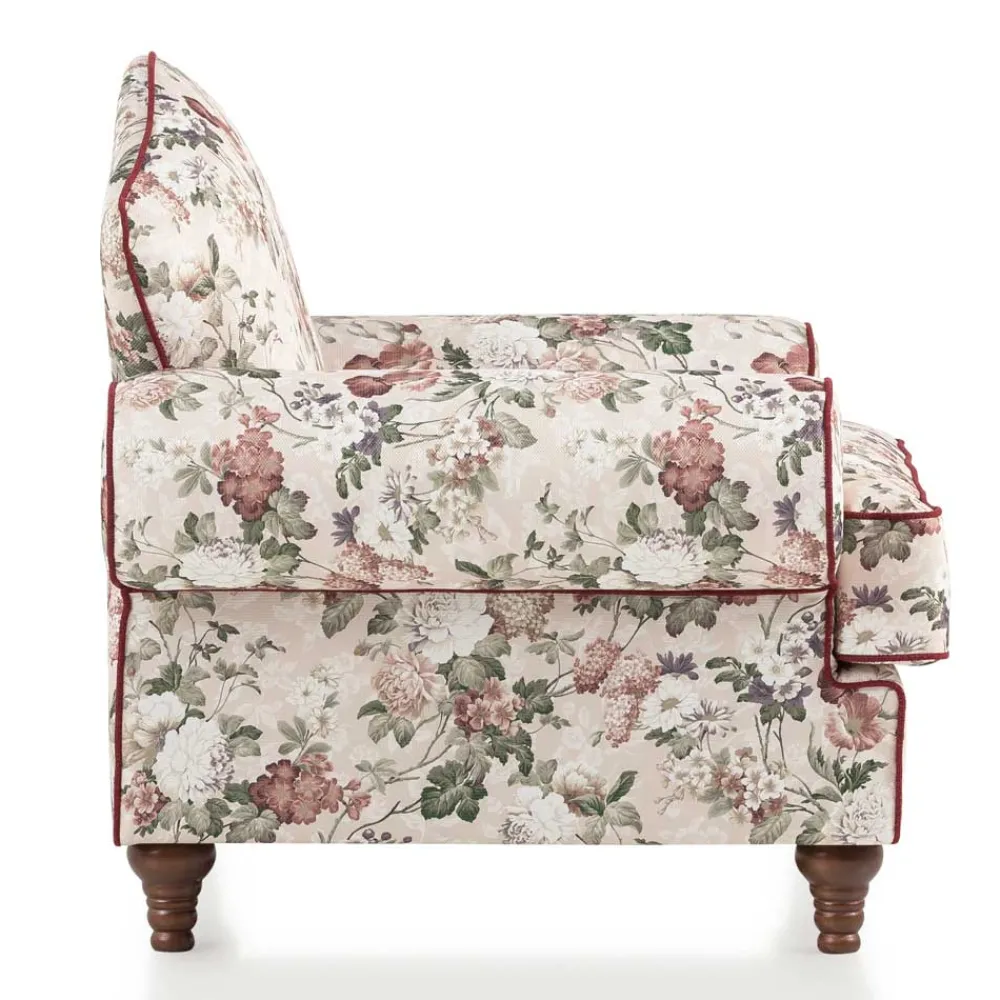 Wohnen Sessel<Landhaus Polstersessel mit Vintage Blumen Flair - Baonga