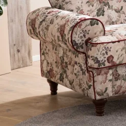 Wohnen Sessel<Landhaus Polstersessel mit Vintage Blumen Flair - Baonga