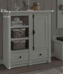 Wohnen Highboards<Landhaus Schrank in Weiß Touchwood - Chelles