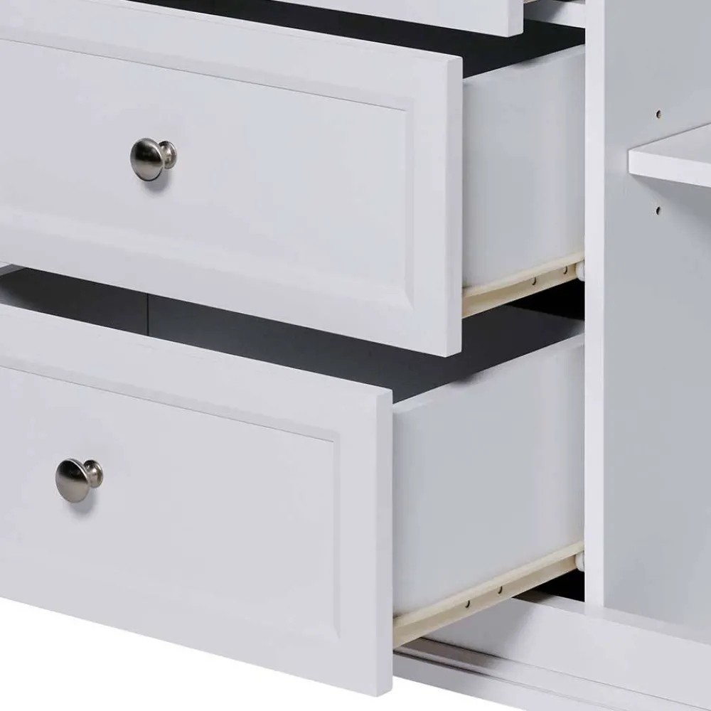 Wohnen Sideboards<Landhaus Sideboard in Weiß und Eiche - Smaly