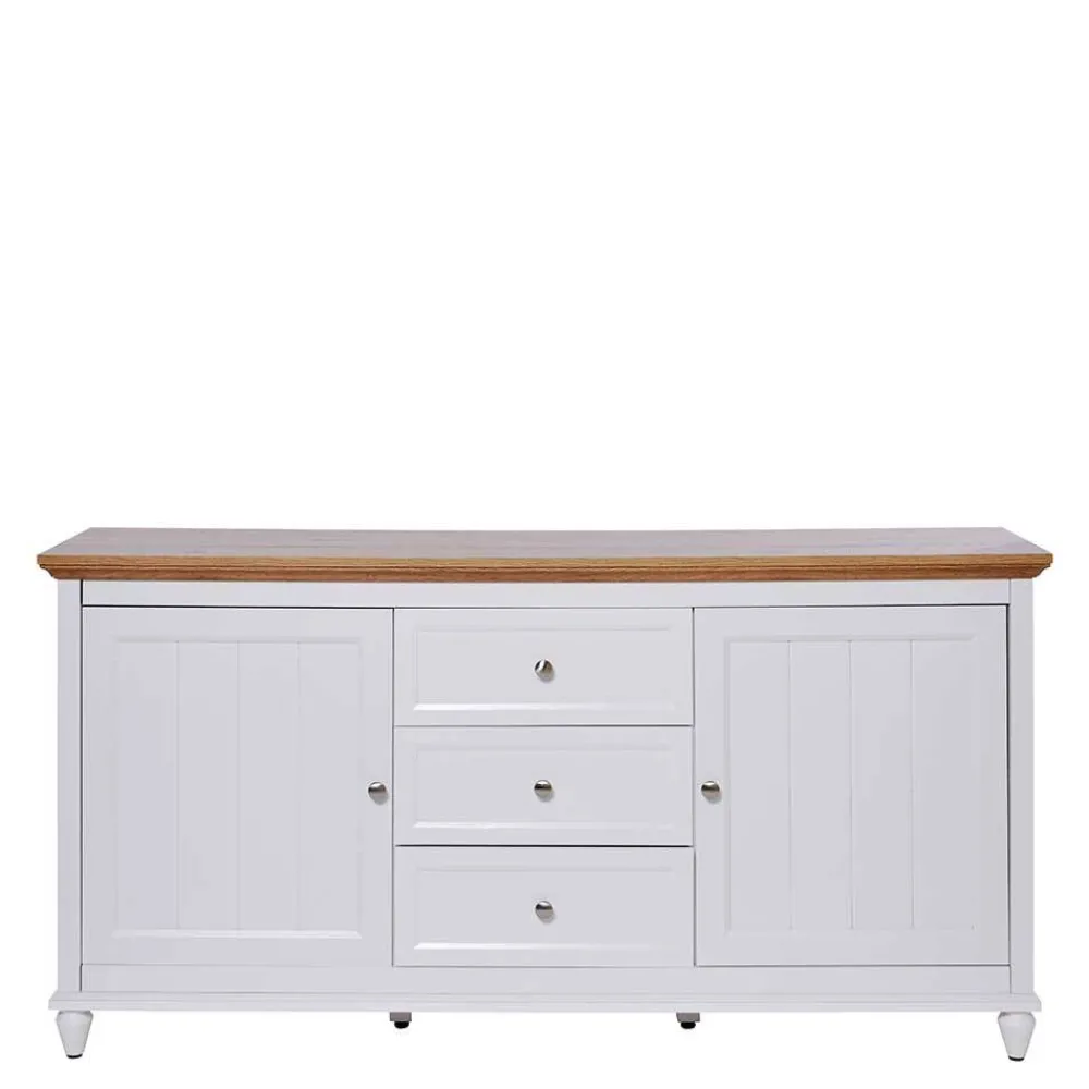 Wohnen Sideboards<Landhaus Sideboard in Weiß und Eiche - Smaly