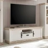 Wohnen Lowboards<Landhaus TV Board in Weiß & Pinie Shabby Nedita 156 cm breit