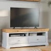 Wohnen Tv & Hifi-Möbel|Lowboards<Landhaus TV Board in Weiß & Kiefer Natur - Saluts