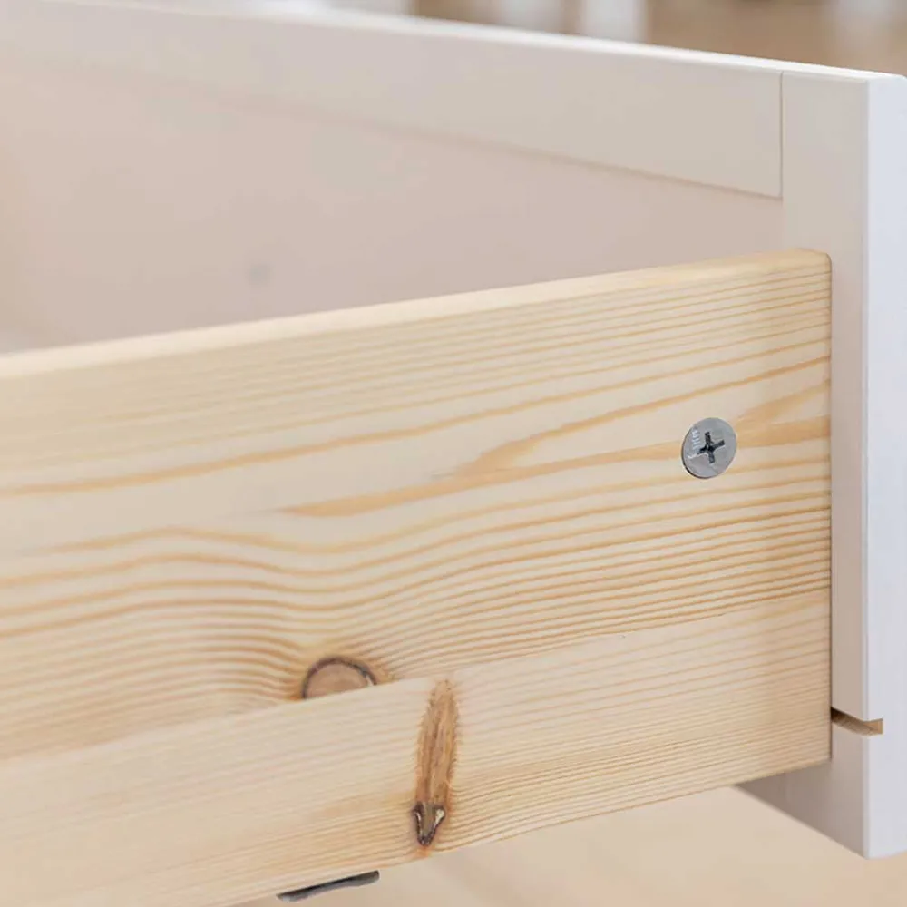 Wohnen Tv & Hifi-Möbel|Lowboards<Landhaus TV Board in Weiß & Kiefer Natur - Saluts