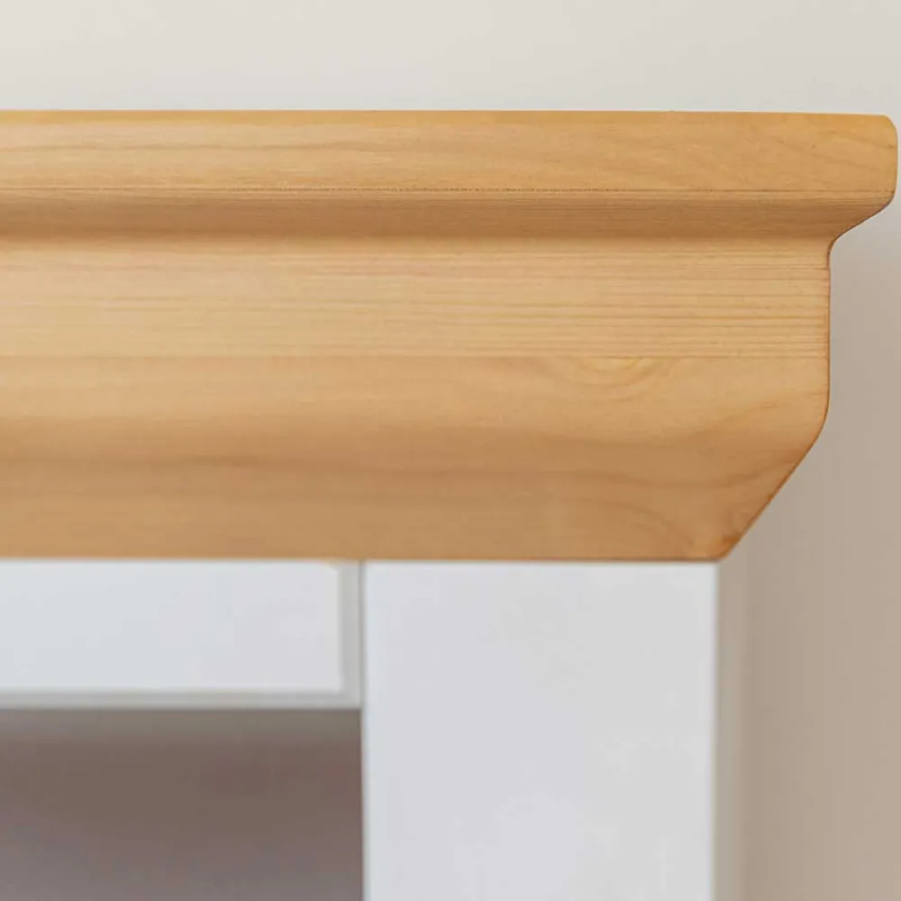 Wohnen Tv & Hifi-Möbel|Lowboards<Landhaus TV Board in Weiß & Kiefer Natur - Saluts