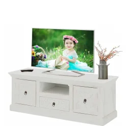 Wohnen Tv & Hifi-Möbel|Lowboards<Landhaus TV Board in Weiß lackiert - Lucos