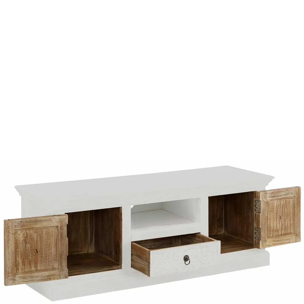 Wohnen Tv & Hifi-Möbel|Lowboards<Landhaus TV Board in Weiß lackiert - Lucos