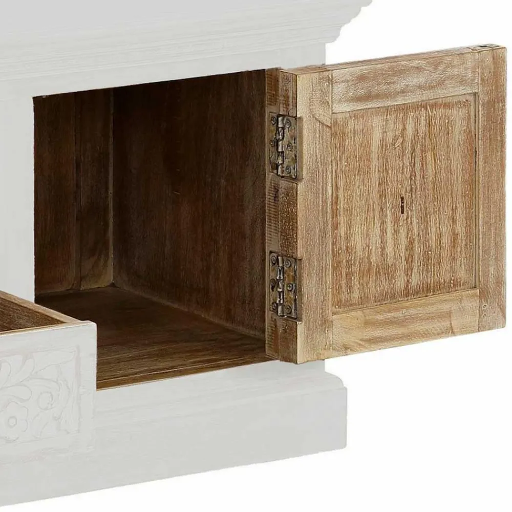 Wohnen Tv & Hifi-Möbel|Lowboards<Landhaus TV Board in Weiß lackiert - Lucos