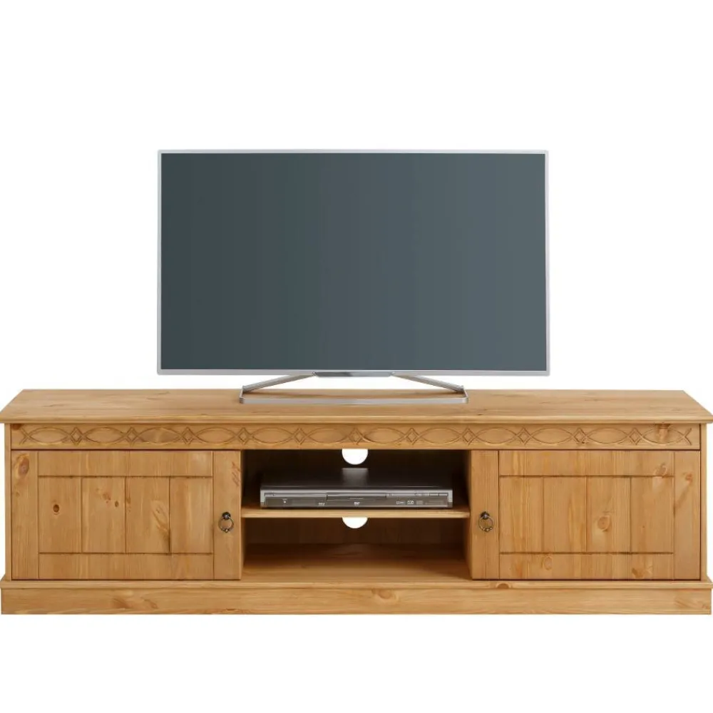 Wohnen Tv & Hifi-Möbel|Lowboards<Landhaus TV Lowboard aus Kiefer Massivholz - Goro