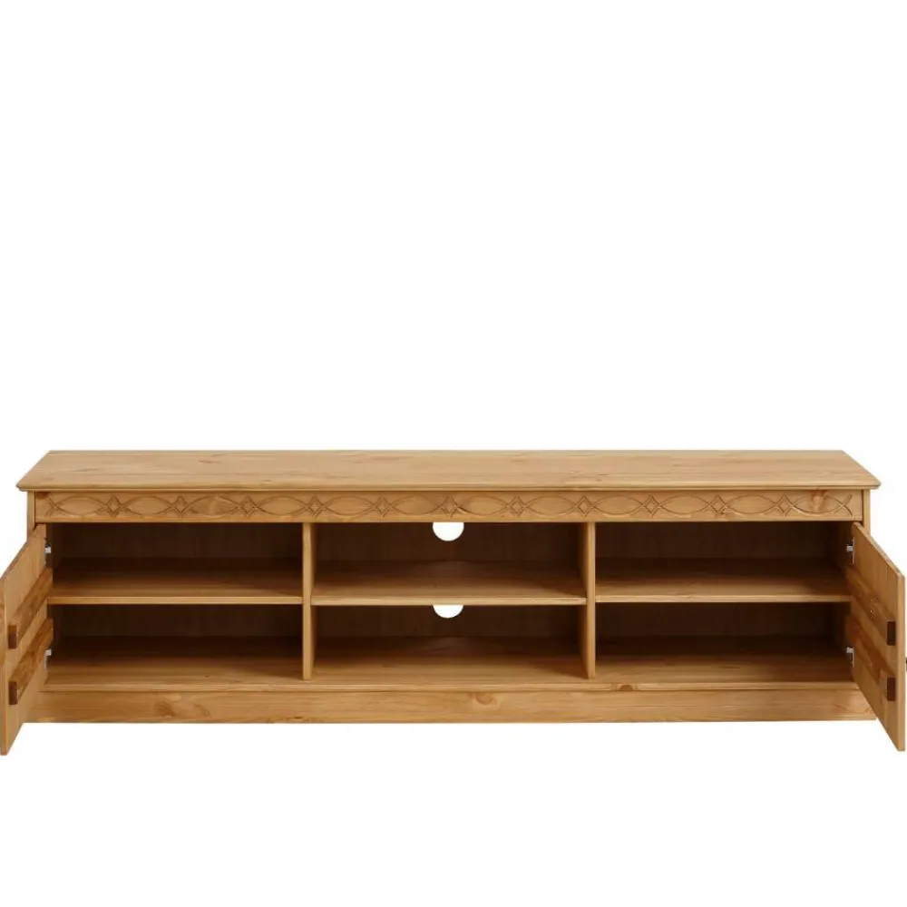 Wohnen Tv & Hifi-Möbel|Lowboards<Landhaus TV Lowboard aus Kiefer Massivholz - Goro