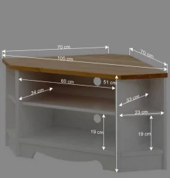 Wohnen Tv & Hifi-Möbel|Lowboards<Landhaus TV Schrank als Ecklösung - Ribeiro