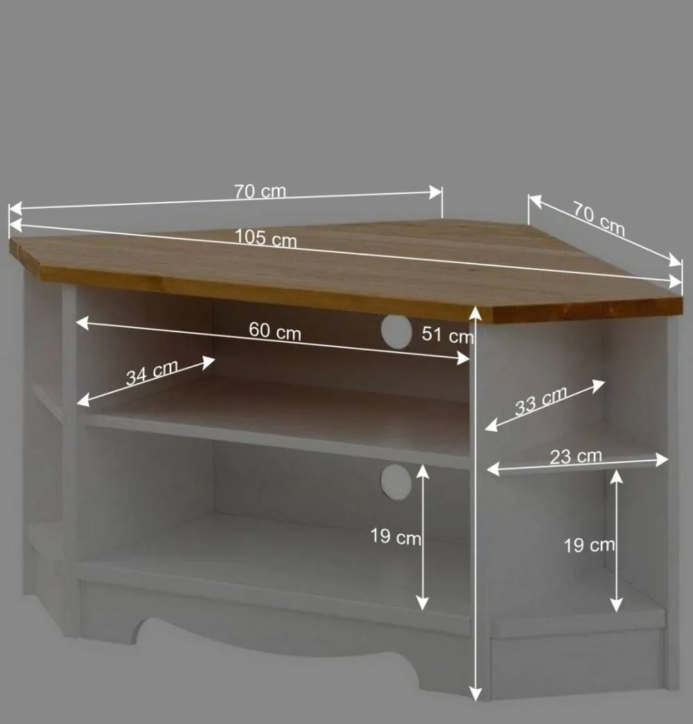 Wohnen Tv & Hifi-Möbel|Lowboards<Landhaus TV Schrank als Ecklösung - Ribeiro