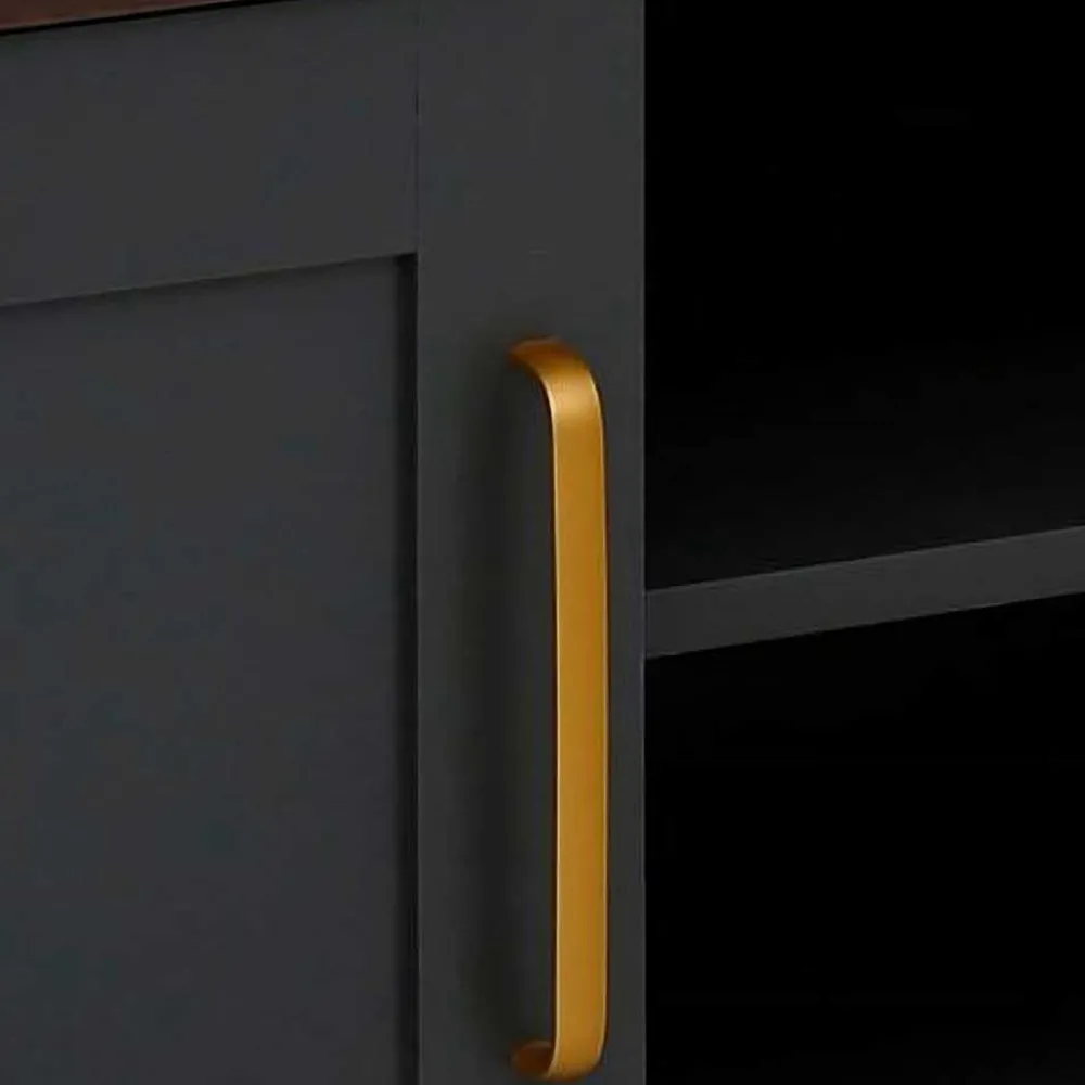 Wohnen Tv & Hifi-Möbel|Lowboards<Landhaus TV-Board in Dunkelgrau - Mivaldana