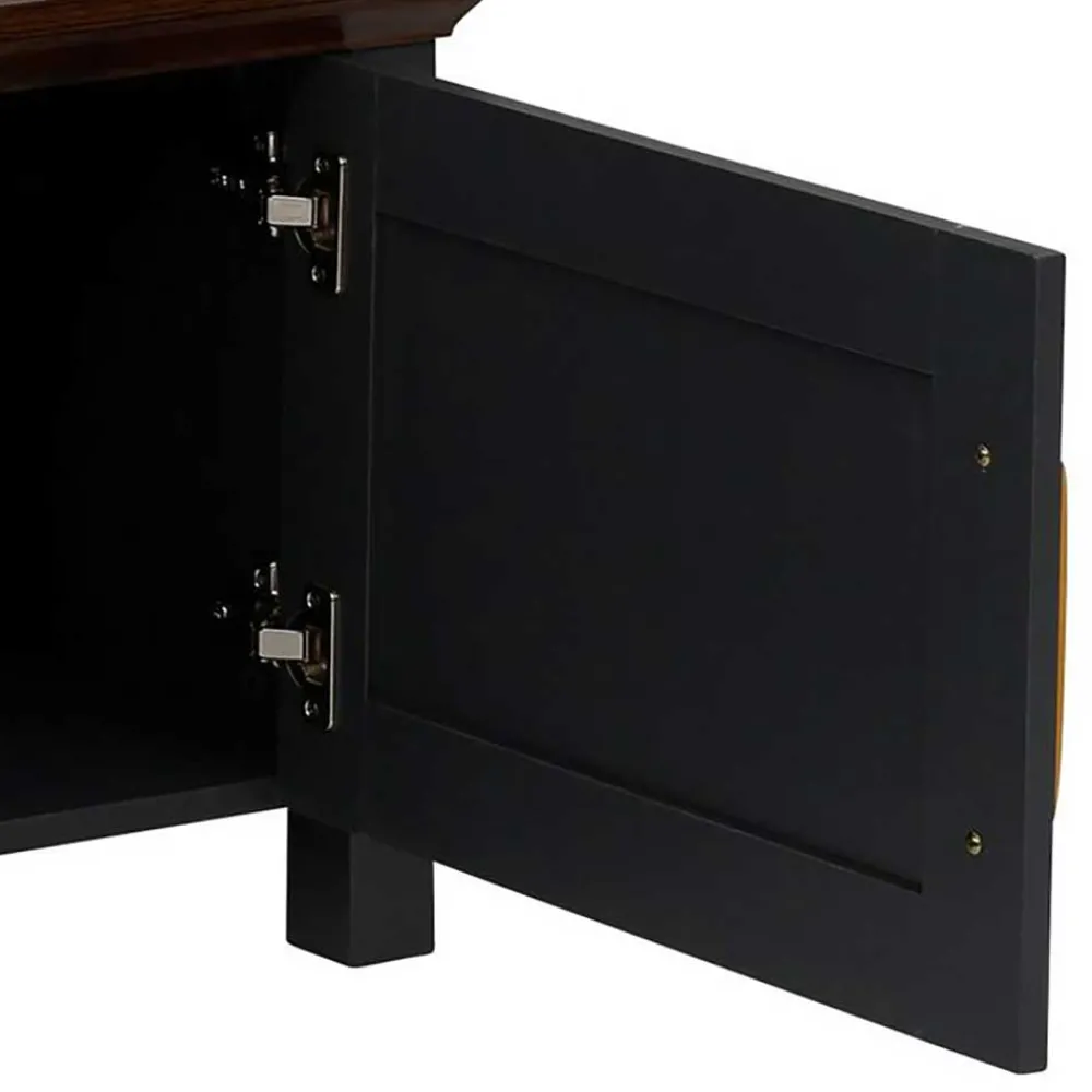Wohnen Tv & Hifi-Möbel|Lowboards<Landhaus TV-Board in Dunkelgrau - Mivaldana
