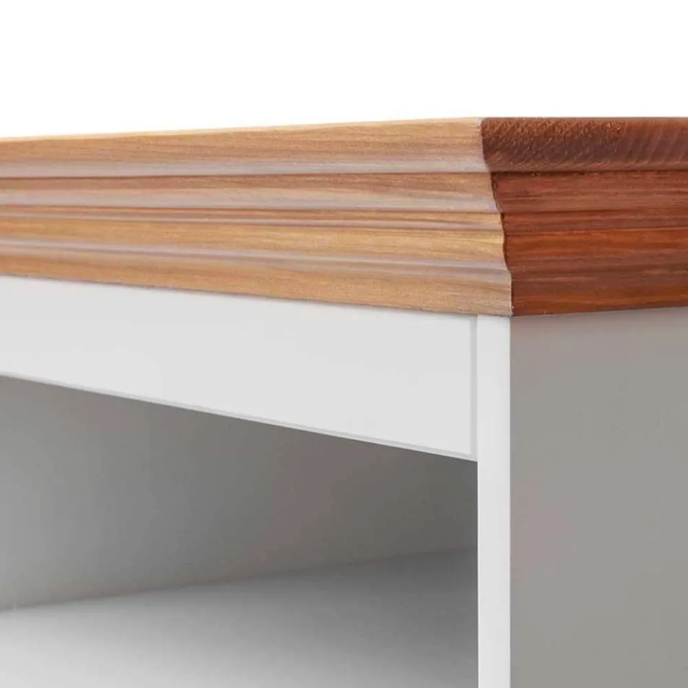 Wohnen Tv & Hifi-Möbel|Lowboards<Landhaus TV-Board in Weiß mit Eiche - Bordona