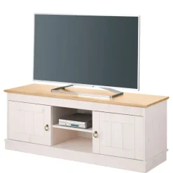 Wohnen Tv & Hifi-Möbel|Lowboards<Landhaus TV-Board in Weiß und Kiefer Honig - Zentra