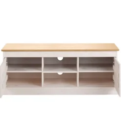 Wohnen Tv & Hifi-Möbel|Lowboards<Landhaus TV-Board in Weiß und Kiefer Honig - Zentra