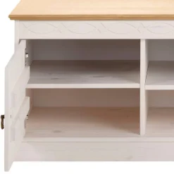 Wohnen Tv & Hifi-Möbel|Lowboards<Landhaus TV-Board in Weiß und Kiefer Honig - Zentra