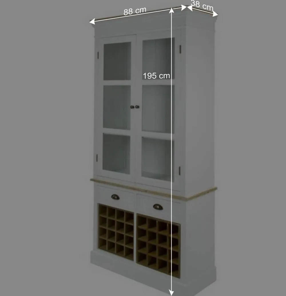 Wohnen Vitrinen|Schränke<Landhaus Vitrine Calavon in Weiß
