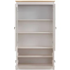 Wohnen Highboards|Vitrinen<Landhaus Vitrine in Weiß und Kiefer Honig - Zentra