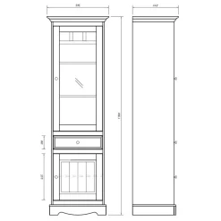 Wohnen Wohnwände<Landhaus Wohnwand Möbel - Vitablo (fünfteilig)