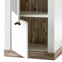 Wohnen Wohnwände<Landhaus Wohnzimmer Möbel Set Nedita in Weiß & Pinie (vierteilig)