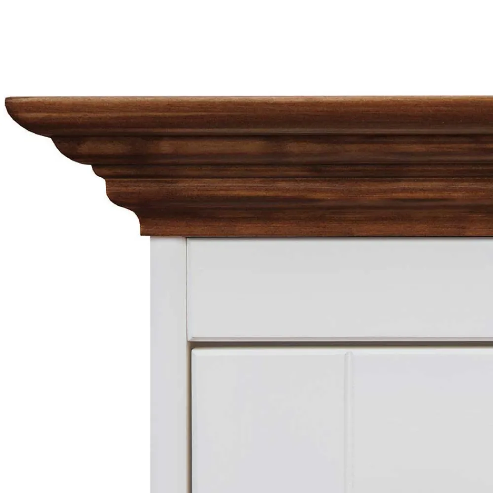 Wohnen Sideboards<Landhausanrichte in Weiß und Nussbaum - Manipur