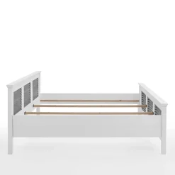 Wohnen Betten<Landhausbett in Weiß & Grau - Urezzas