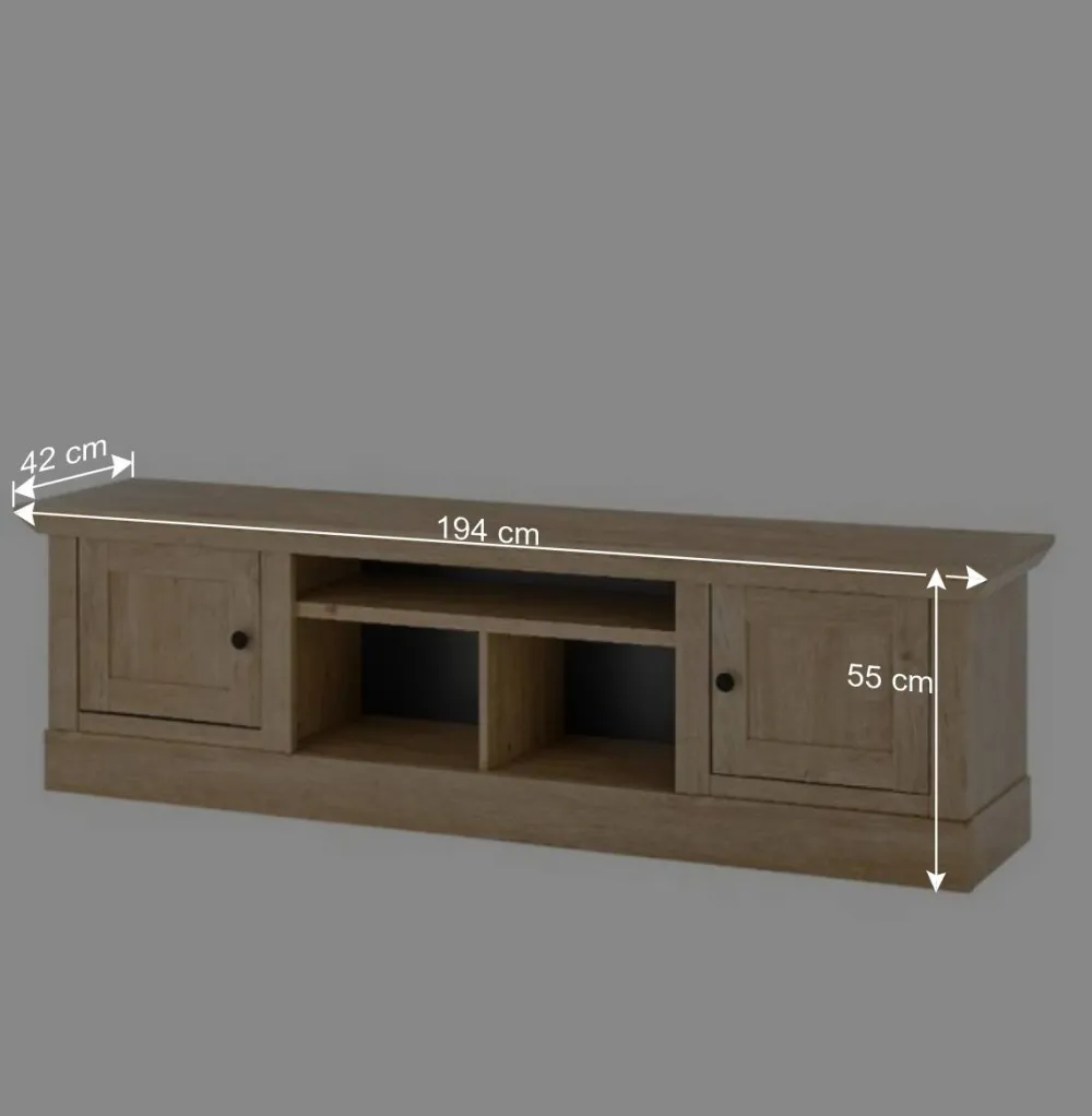 Wohnen Tv & Hifi-Möbel|Lowboards<Landhaus-TV-Lowboard in Eiche Gold - Hengas