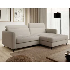 Wohnen Betten|Sofas<L-Design Bettsofa in Taupe Stoffbezug - Gravanti