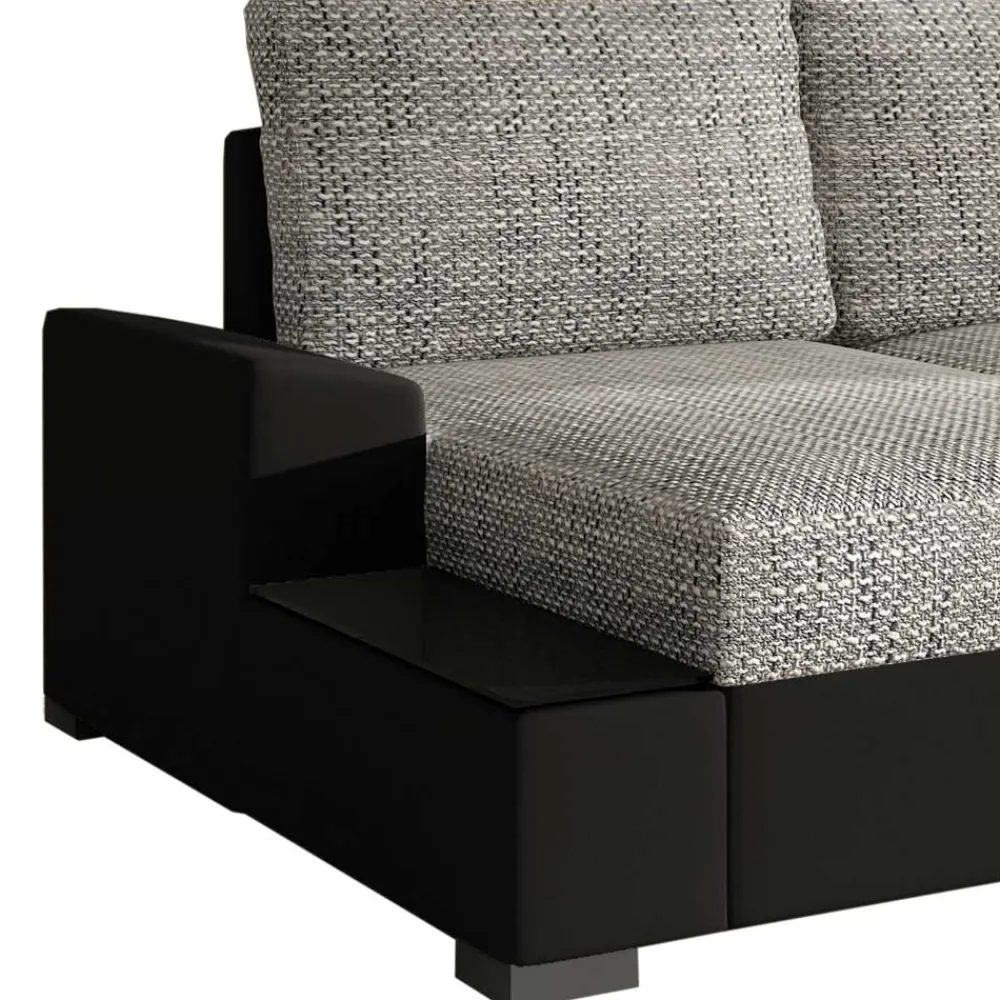 Wohnen Sofas<L-Design Schlafcouch in Beigegrau und Schwarz - Rosch