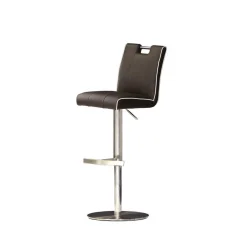 Wohnen Hocker<Leder Barhocker Djana in Dunkelbraun