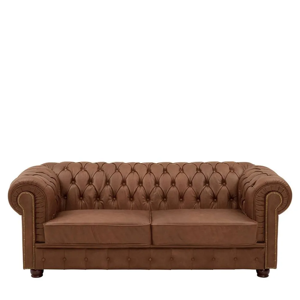 Wohnen Sitzgruppe<Leder Polstergarnitur Chesterfield - Gonron (dreiteilig)