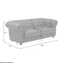 Wohnen Sitzgruppe<Leder Polstergarnitur Chesterfield - Gonron (dreiteilig)