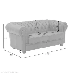 Wohnen Sitzgruppe<Leder Polstergarnitur Chesterfield - Gonron (dreiteilig)