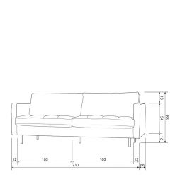 Wohnen Sofas<Leder 3-Sitzer Couch in Braun Cognac - Eterna