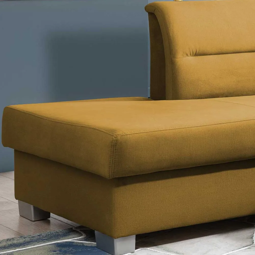 Wohnen Betten|Sofas<L-Form Bettcouch in Senfgelb Samt - Concista