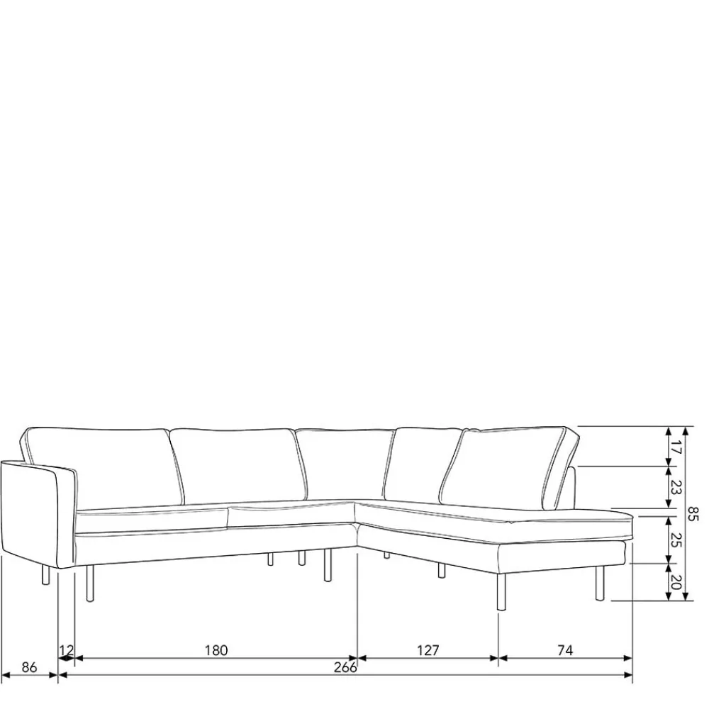 Wohnen Sofas<L-Form Wohnzimmer Sofa in Taupe Samt - Museo